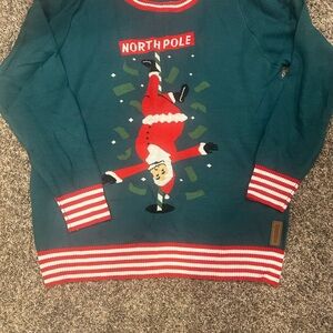 Ugly Christmas Tipsy Elves Red and Green North Pole Sweater